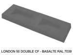 Plan vasque double lavabo, sur mesure : L 120 à 201 x P 40 à 51 cm, finition lisse, 10 couleurs au choix, Anti bactérien, résine Akrytan® teinté dans la masse, Livraison Offerte.
